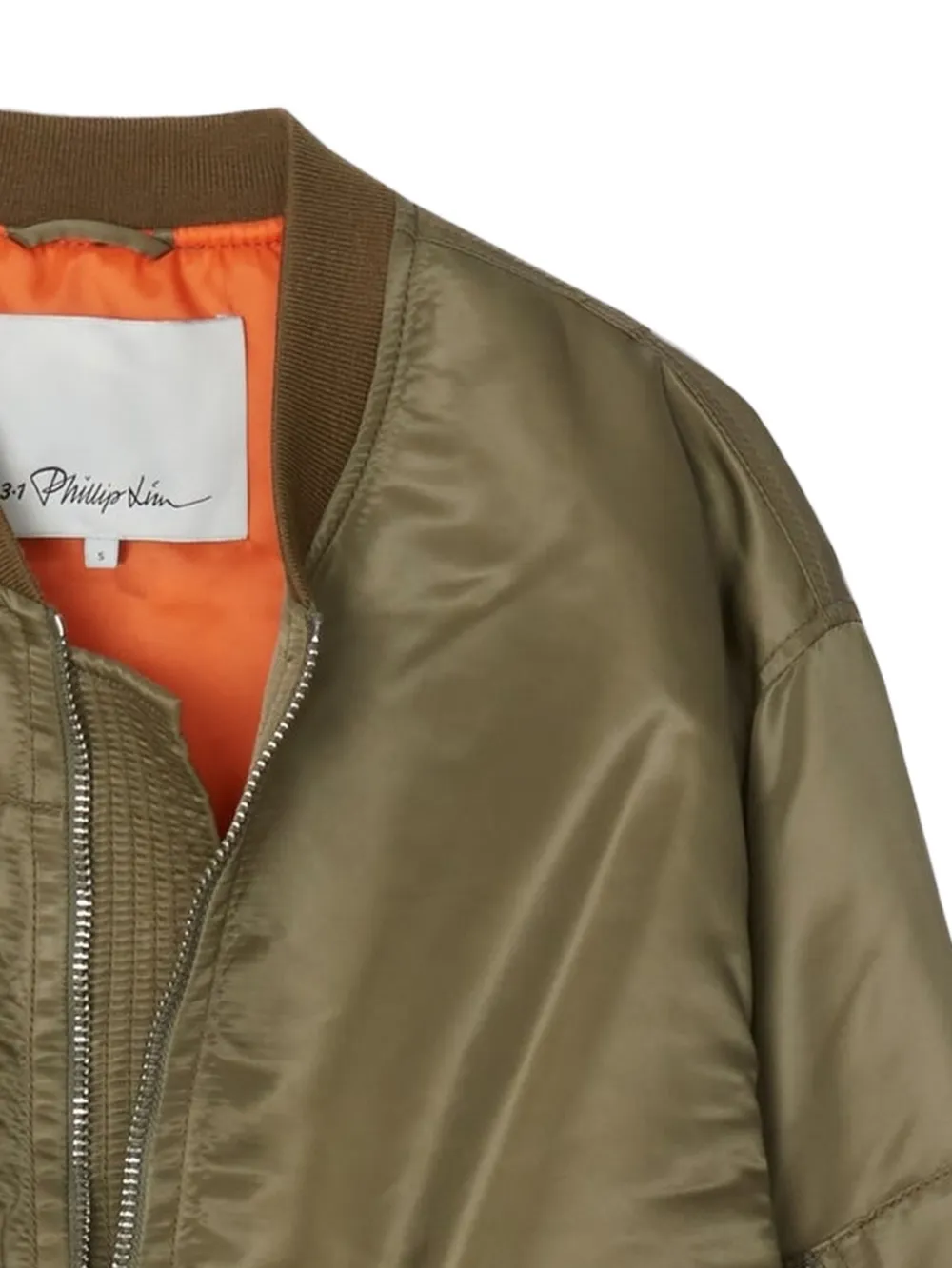  3.1 Phillip Lim Flight Zip Fastening Bomber Jacket - Green 