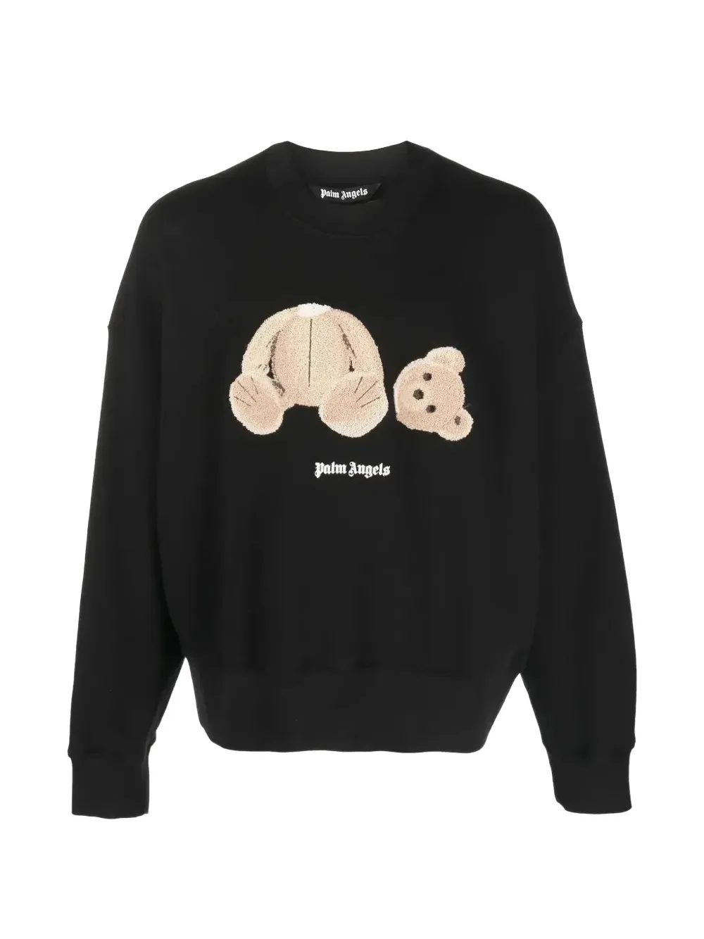 Palm Angels embroidery crew-neck sweatshirt - Black