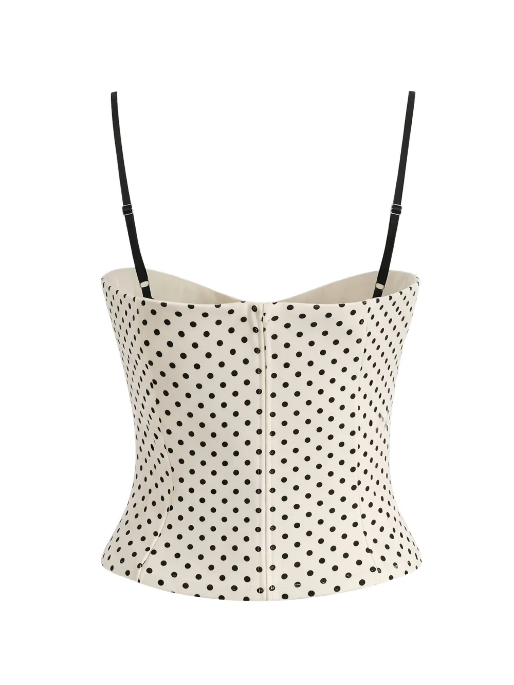  Reformation Andrea Polka Dot Tie Top - Neutrals 