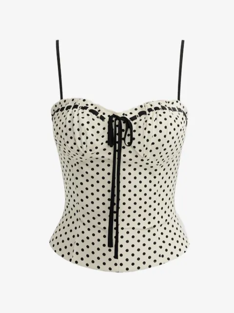 Reformation Andrea polka dot tie top