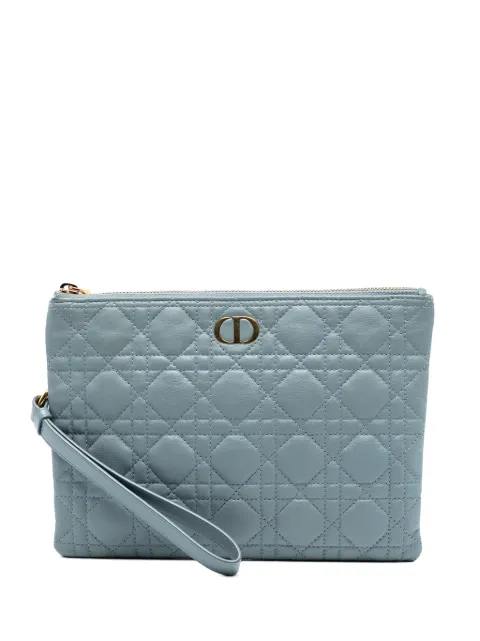 Christian Dior Pre-Owned bolsa de mano Caro mediana de piel de becerro y lona Cannage 2023