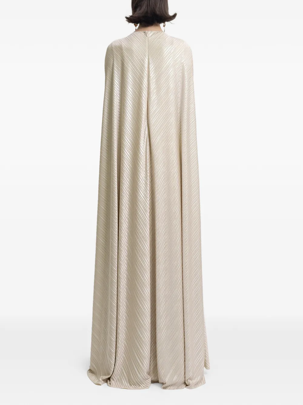 Gemy Maalouf Gedrapeerde maxi-tuniek met kralen Beige