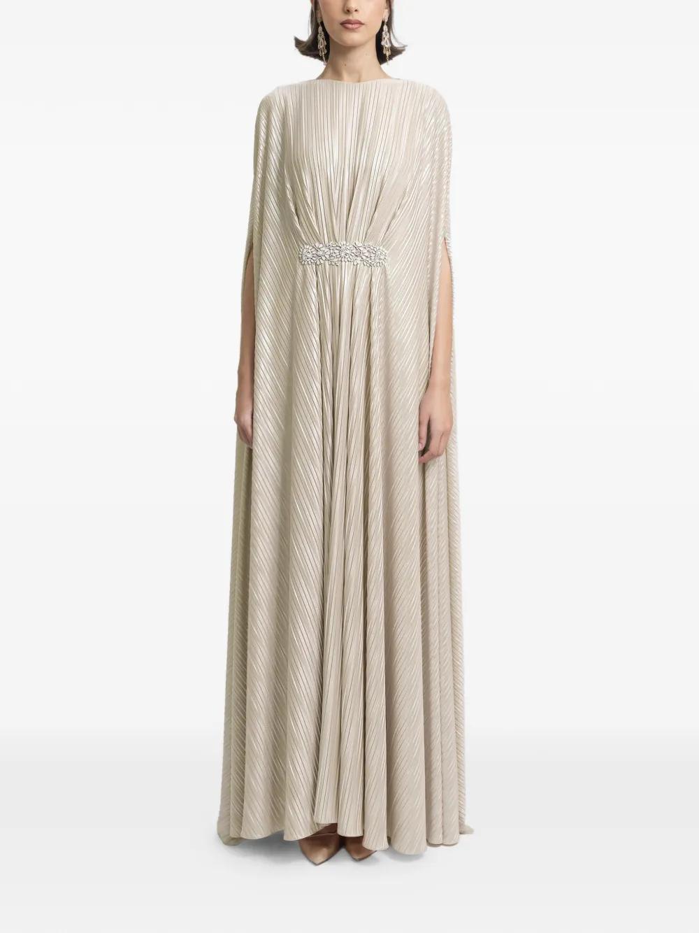 Gemy Maalouf draped beaded maxi kaftan