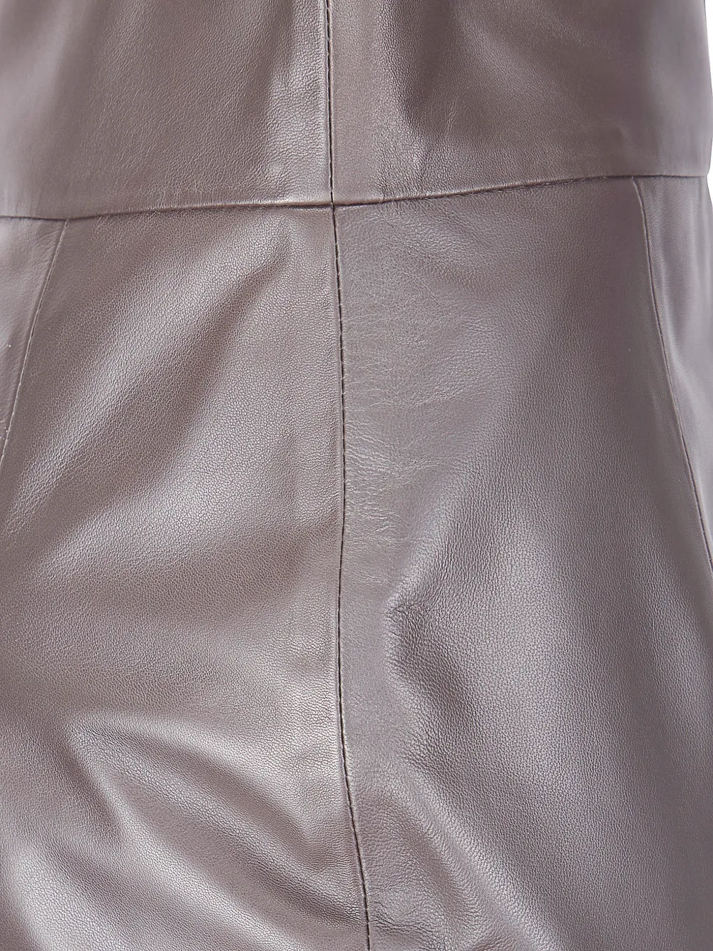 Tagliatore Leather Skirt in Grey, view 3