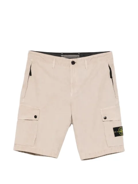 Stone Island L100019 brushed organic cotton canvas 'old' effect shorts