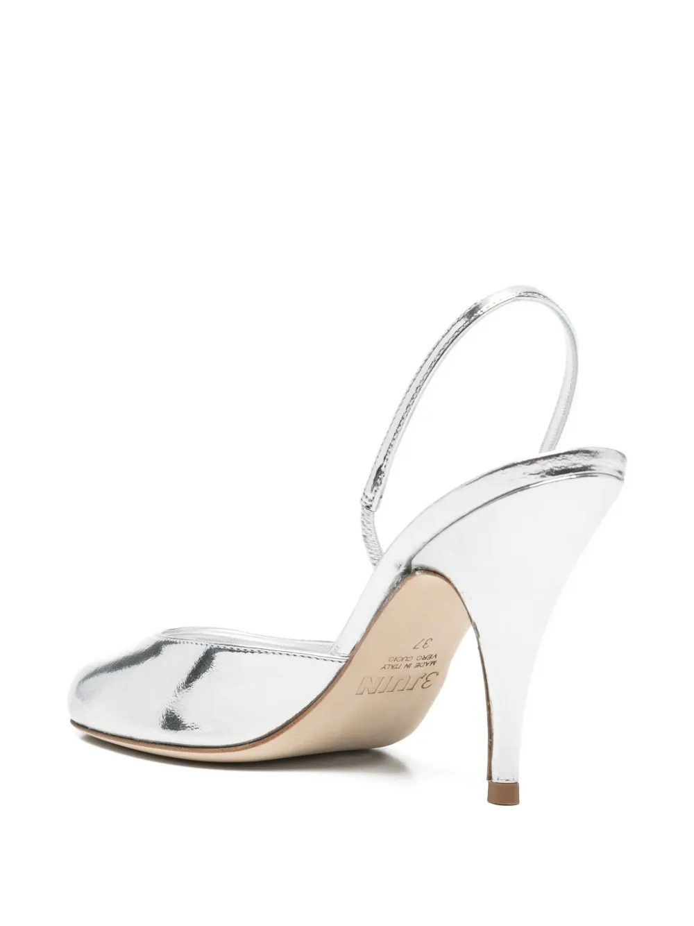 3juin Mely slingback sandalen met hak Zilver