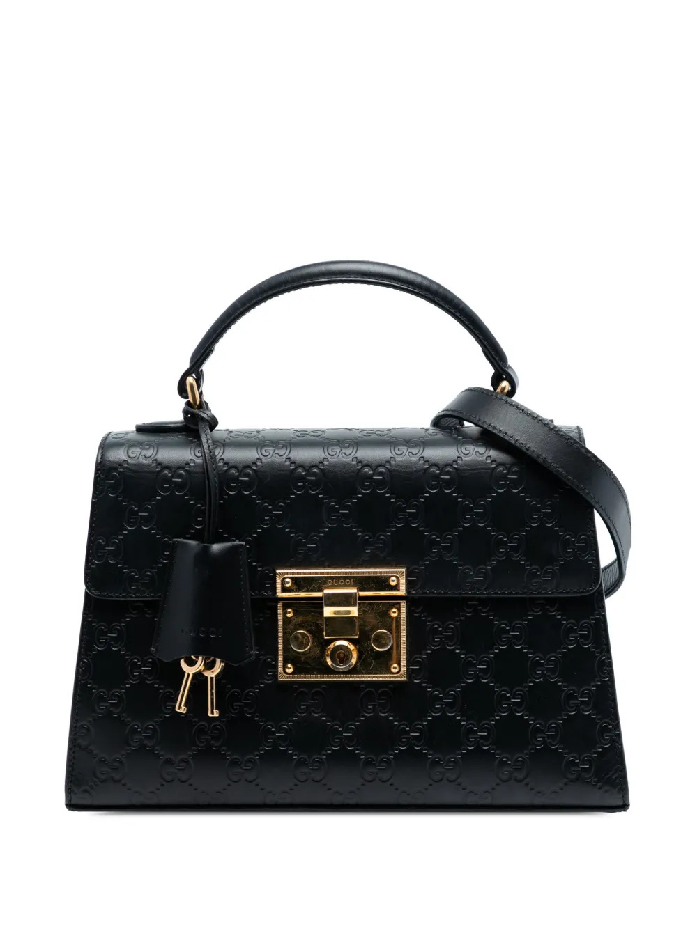 Gucci Pre-Owned 2016-2025 Small Guccissima Padlock satchel - Nero