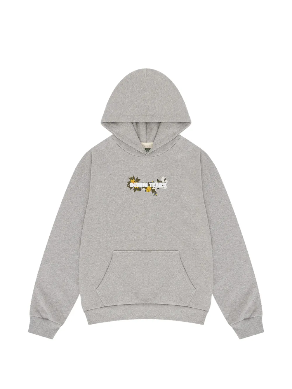 Denim Tears embroidered floral logo hoodie - Grigio