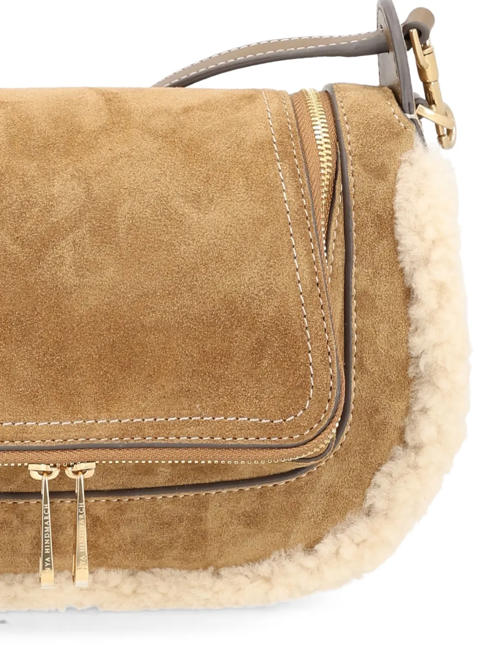  Anya Hindmarch Shearling-trim Shoulder Bag - Brown 