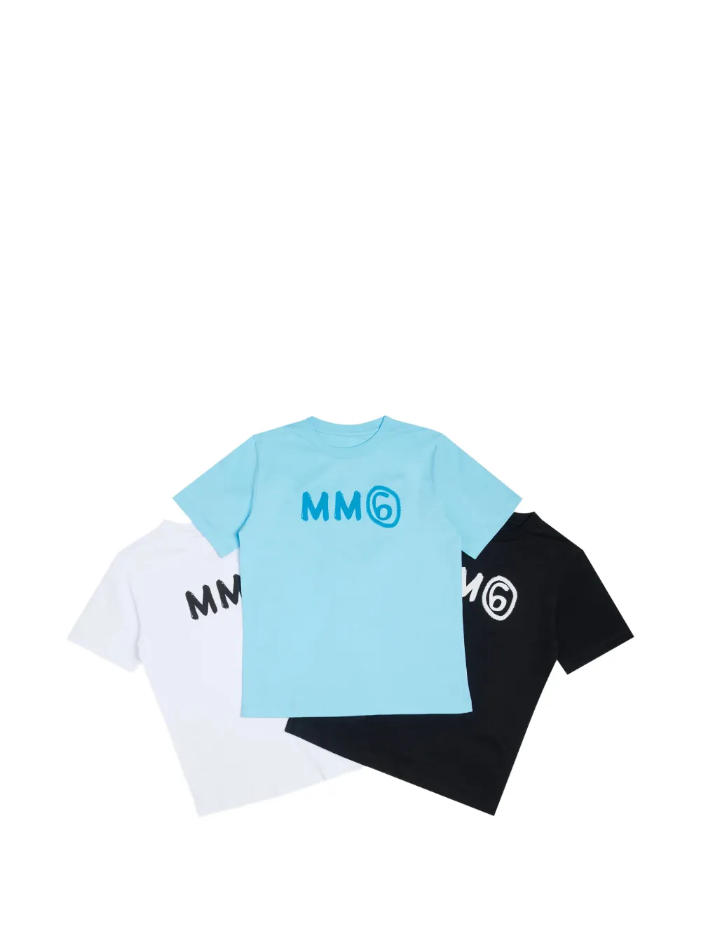 MM6 Maison Margiela Kids logo T-shirt (set of three) - Blu
