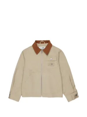 MM6 Maison Margiela Kids corduroy-collar Bomber Jacket | Neutrals