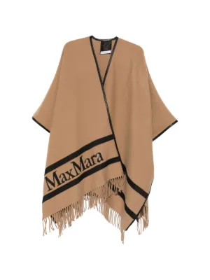 Max Mara Hilde フリンジ ポンチョ | ブルー | FARFETCH JP