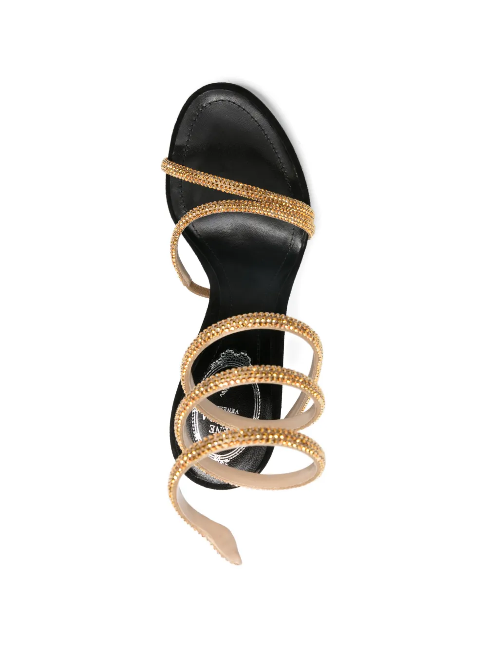 René Caovilla Margot spiral embellished sandals Goud