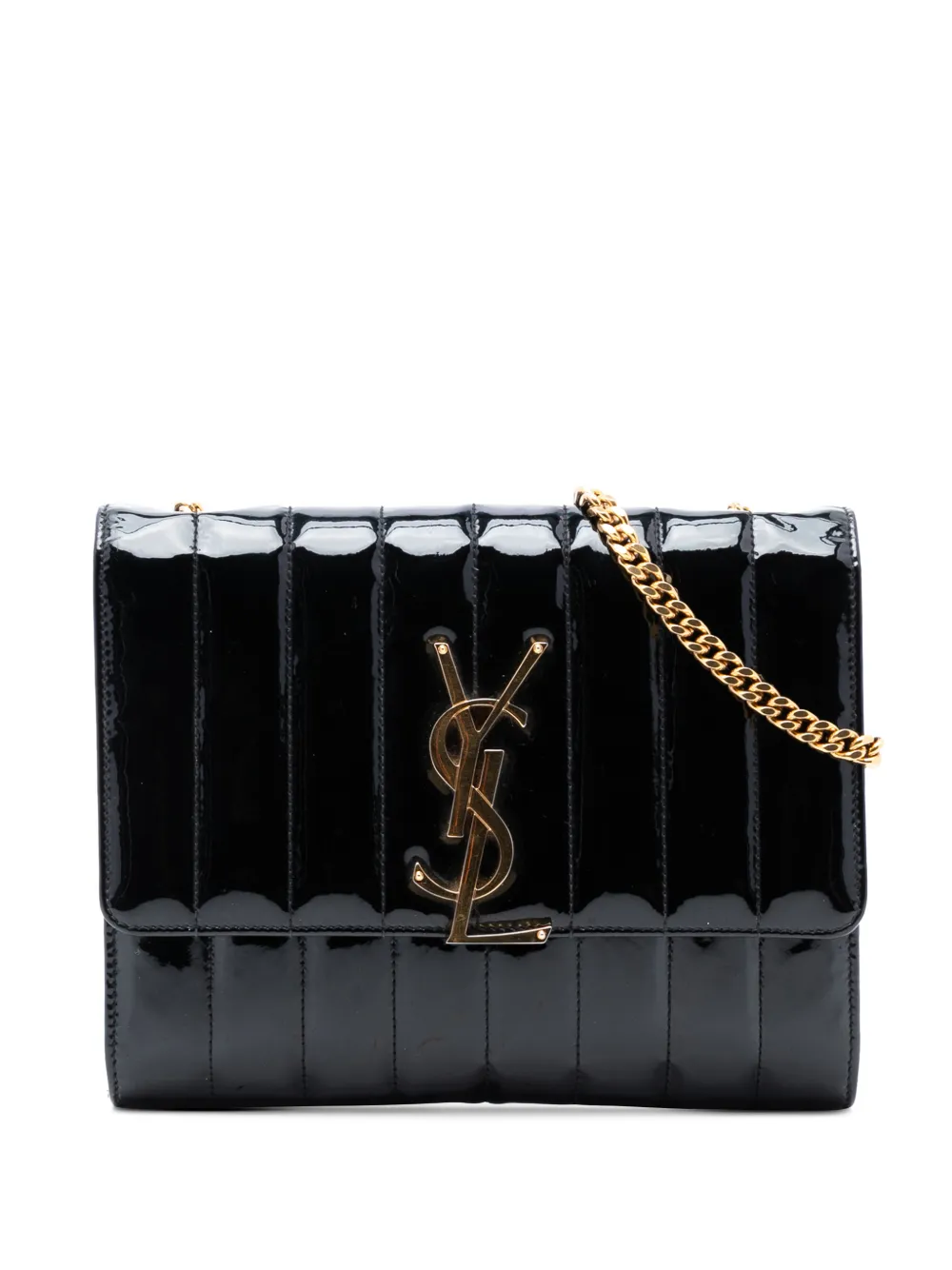 Saint Laurent Pre-Owned 2018 Medium Patent Vicky crossbody bag - Nero