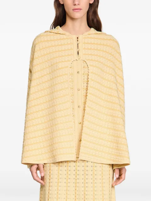 SANDRO rhinestone knit cape