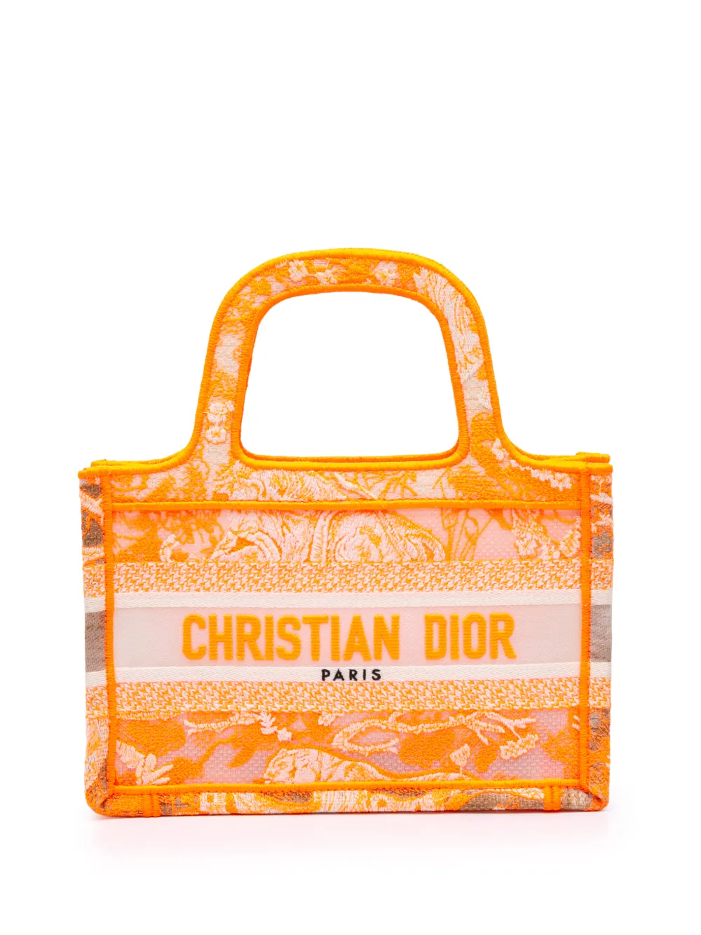 Christian Dior Pre-Owned Borsa tote Dioriviera De Jouy Book mini in tela Toile 2022 - Arancione