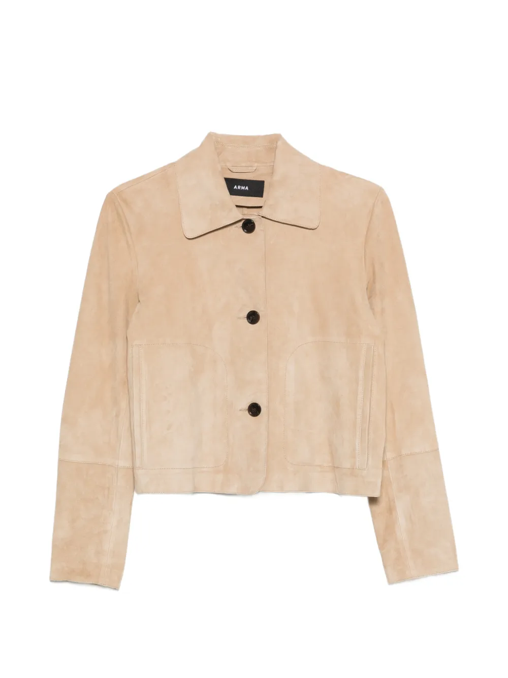 Arma button-fastening suede jacket - Nude