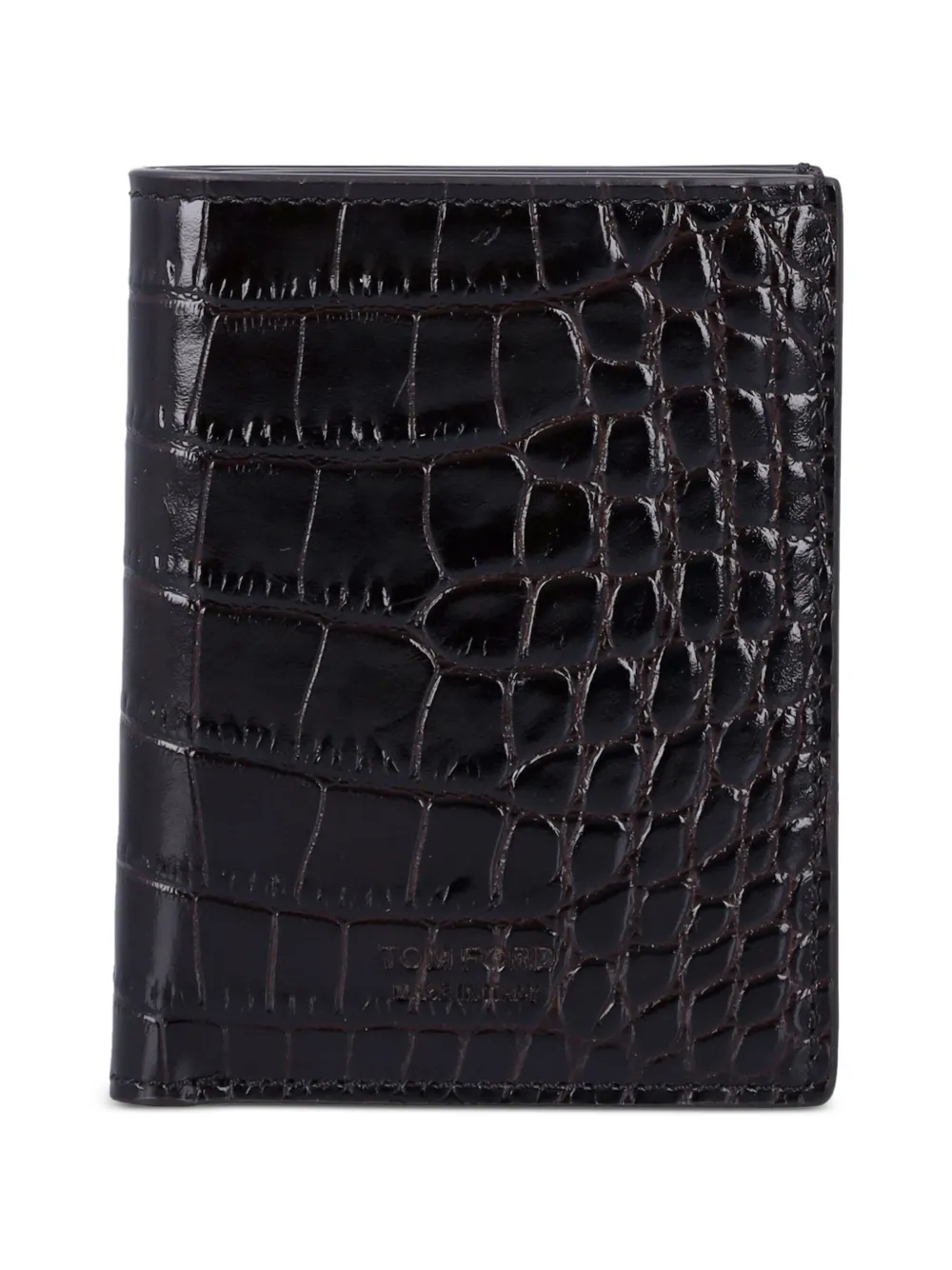 TOM FORD folding textured card holder - Nero