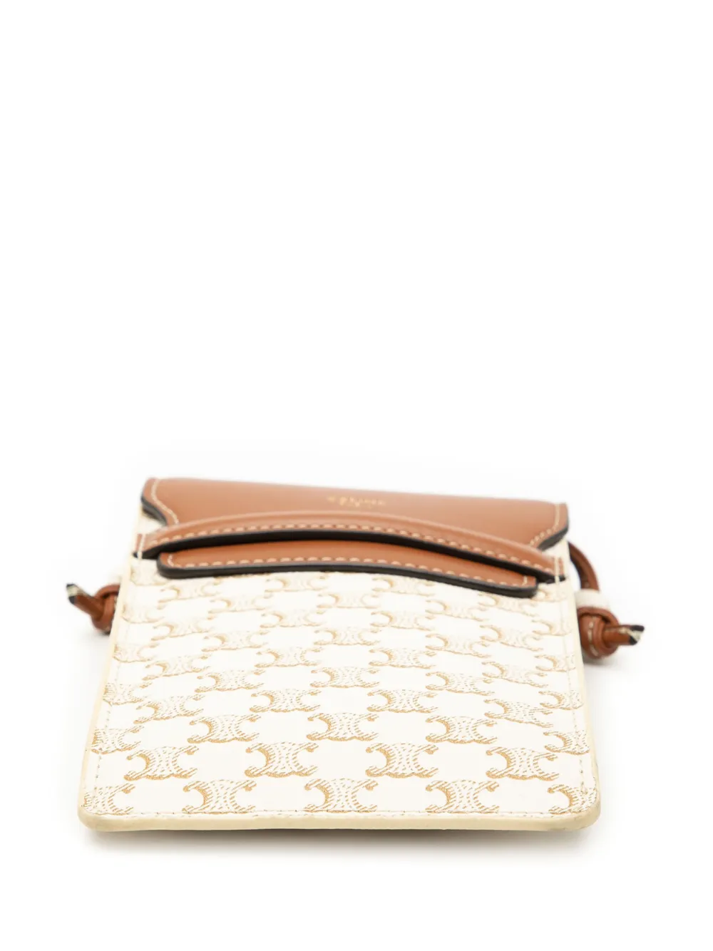 2022 Triomphe Coated Canvas Phone Pouch Flap Crossbody Bag