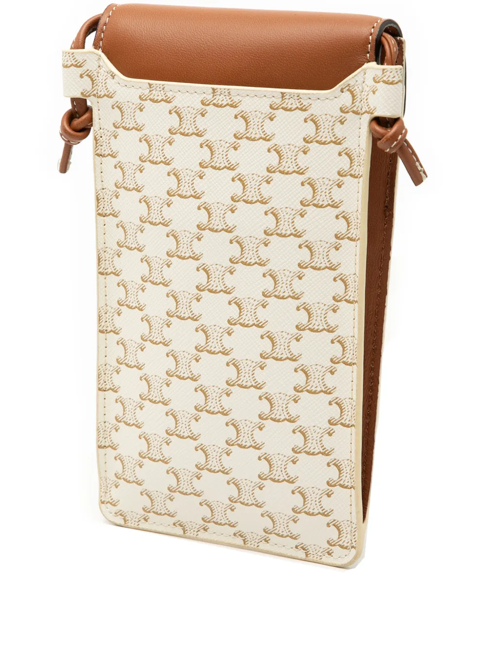 2022 Triomphe Coated Canvas Phone Pouch Flap Crossbody Bag