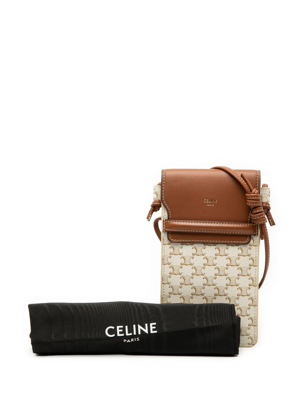 celline　バック Celine Pre-Owned 2022 Triomphe Coated Canvas Phone Pouch Flap