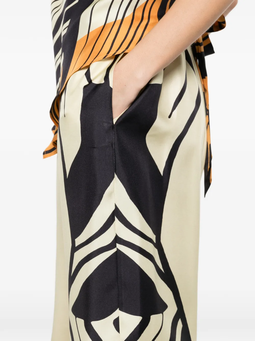 Raquel Diniz Palazzo broek met print Beige