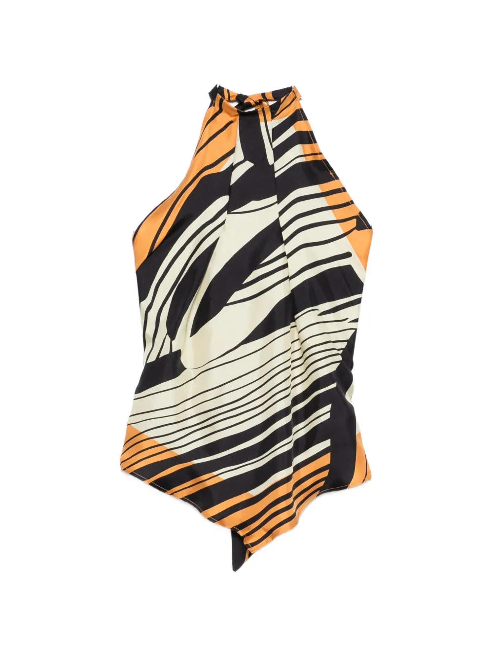 Raquel Diniz Lea halterneck striped top - Nero