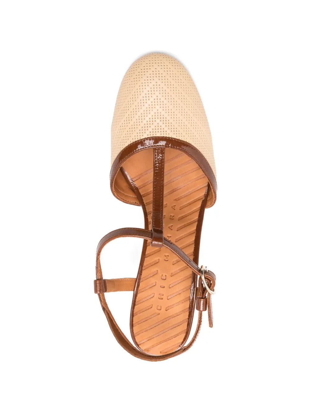 Chie Mihara Mahedi sandalen met blokhak en T-bandje Beige
