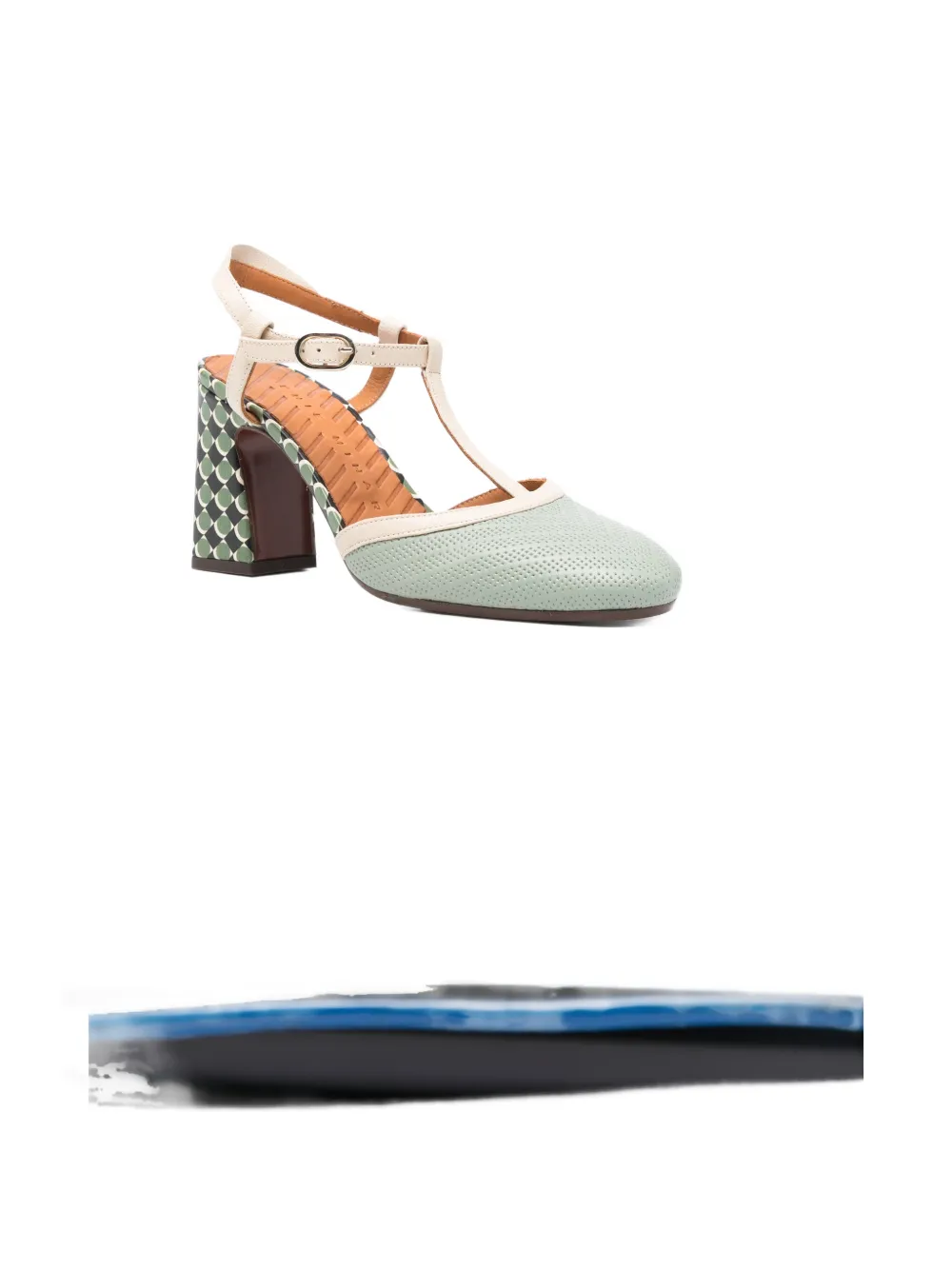 Chie Mihara Mahedi sandalen met blokhak en T-bandje Groen