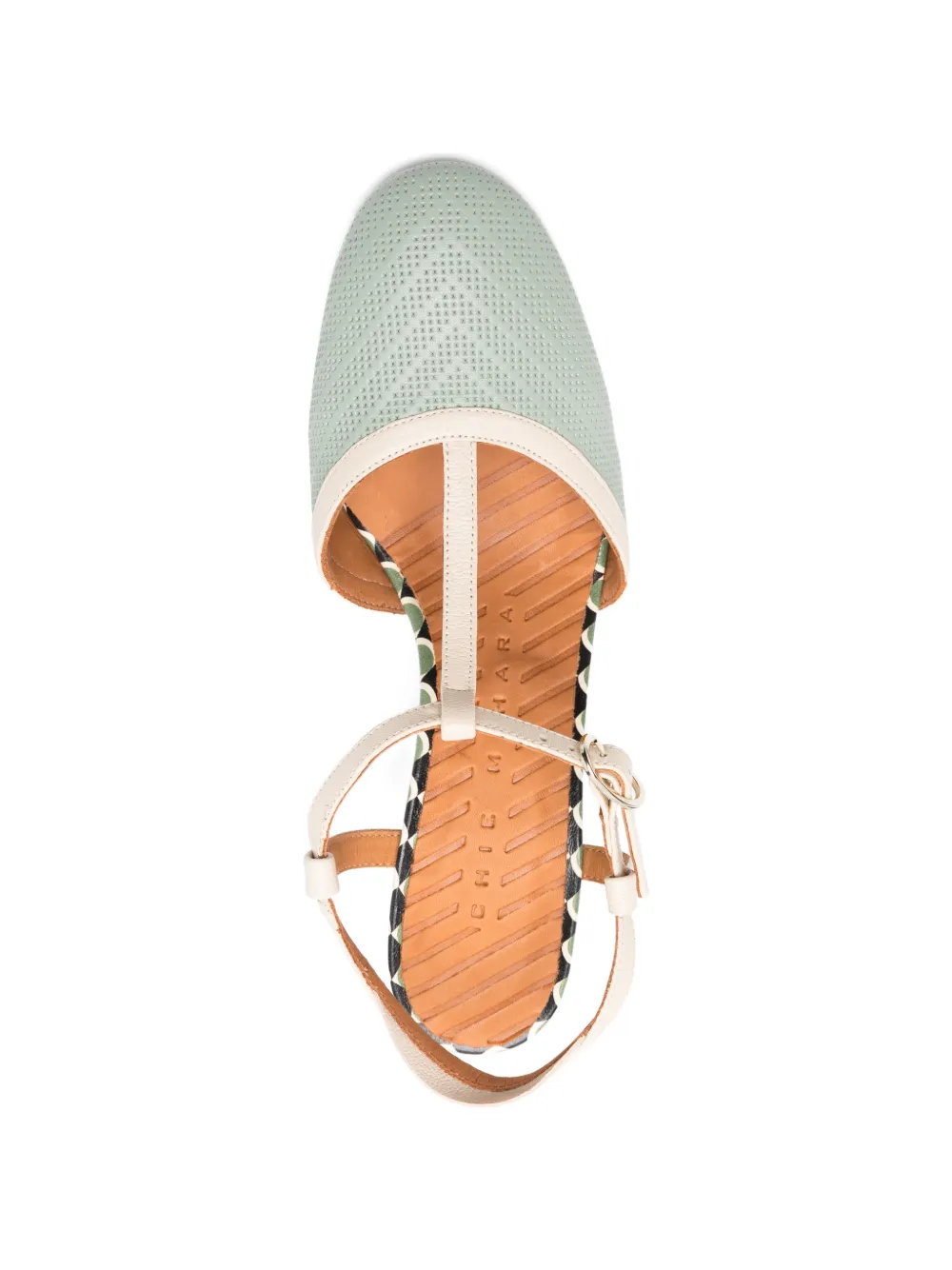 Chie Mihara Mahedi sandalen met blokhak en T-bandje Groen