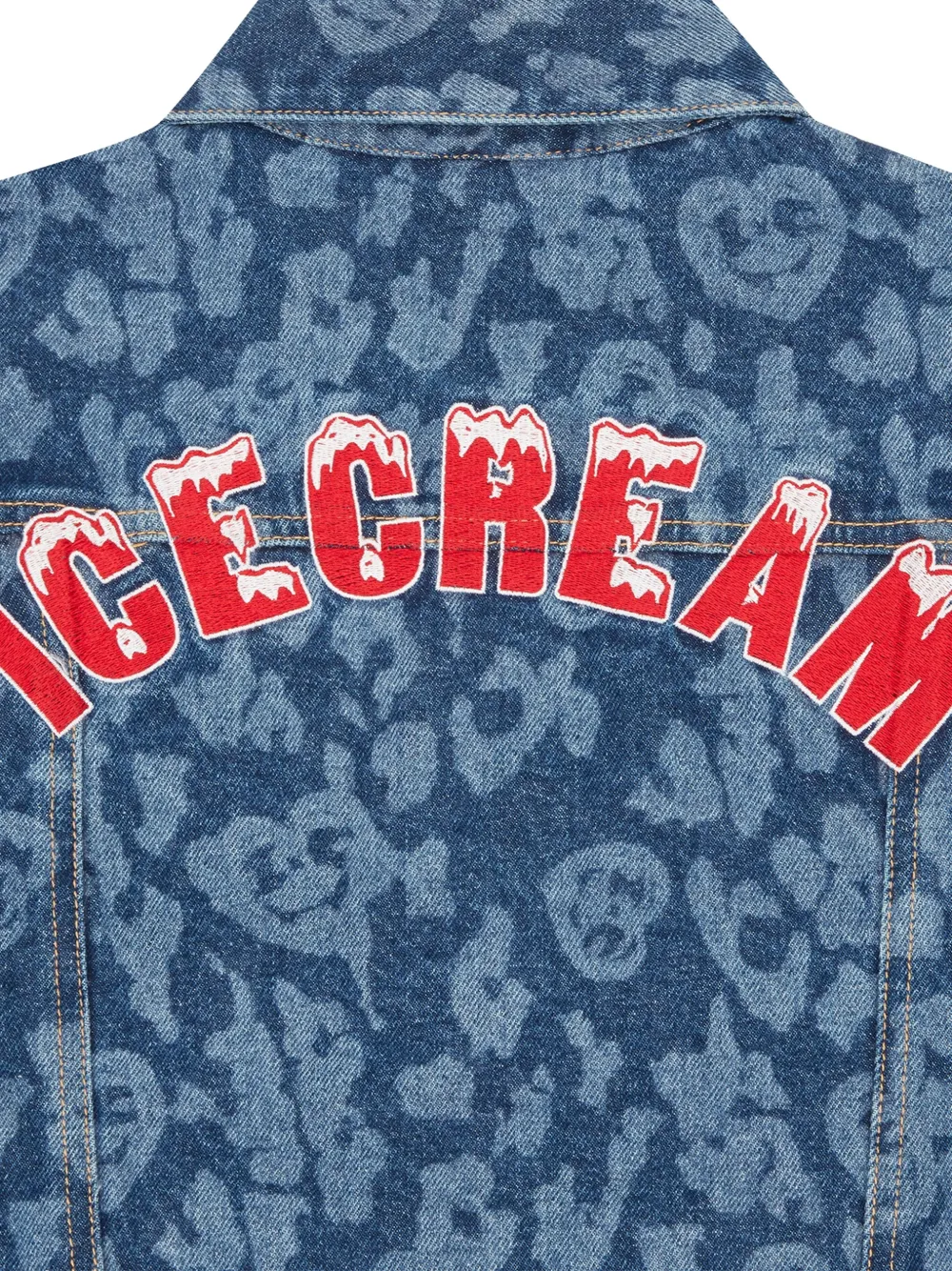  Icecream Logo-appliqué Denim Jacket - Blue 