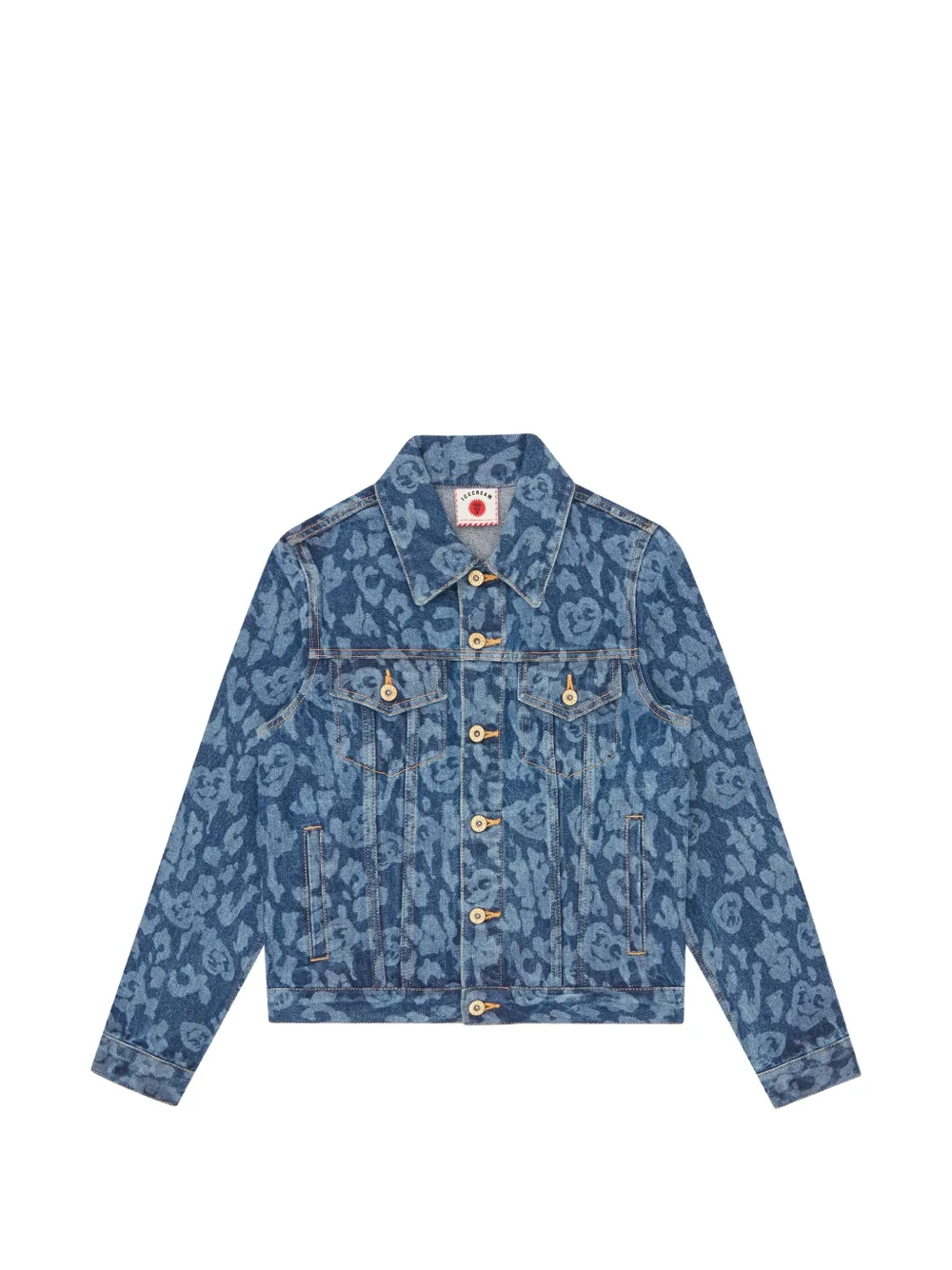 ICECREAM logo-appliqué denim jacket - Blu