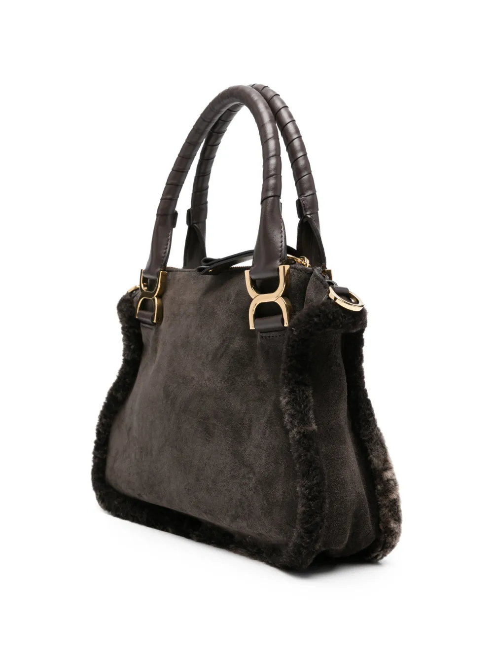  Chloé Suede Tote Bag - Brown 