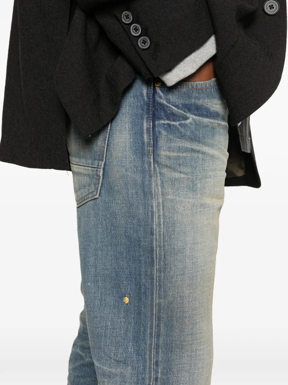 Mastercraft Union Straight jeans met logopatch Blauw