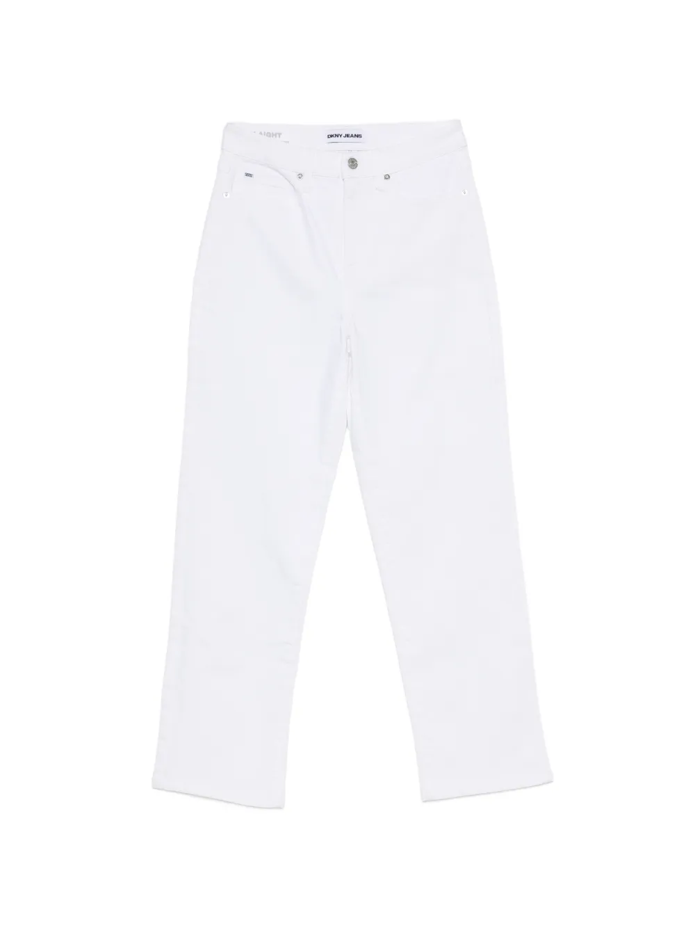 DKNY logo-patch straight-leg jeans - Bianco