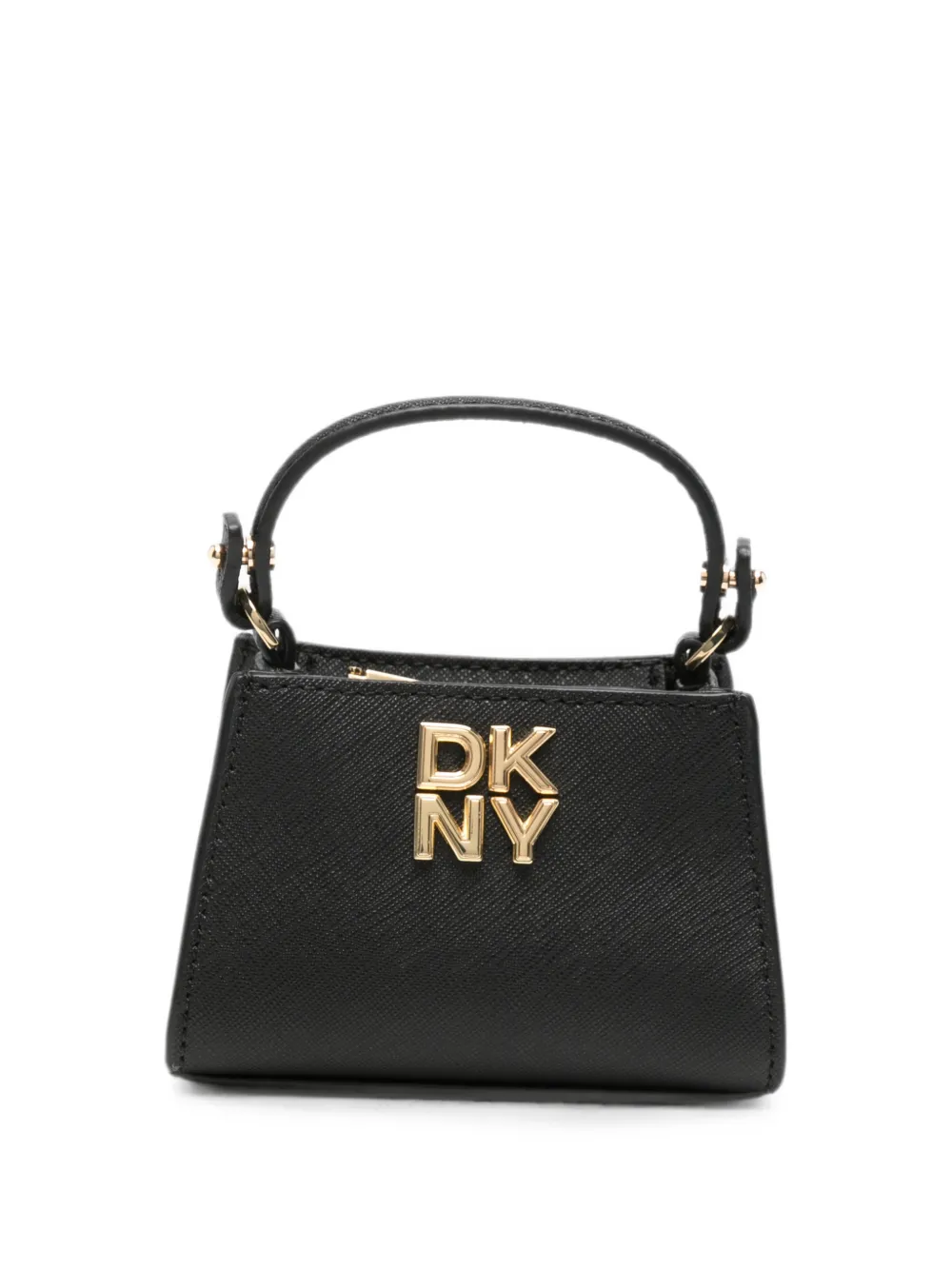 DKNY micro Foster logo-plaque chain-link mini bag - Black