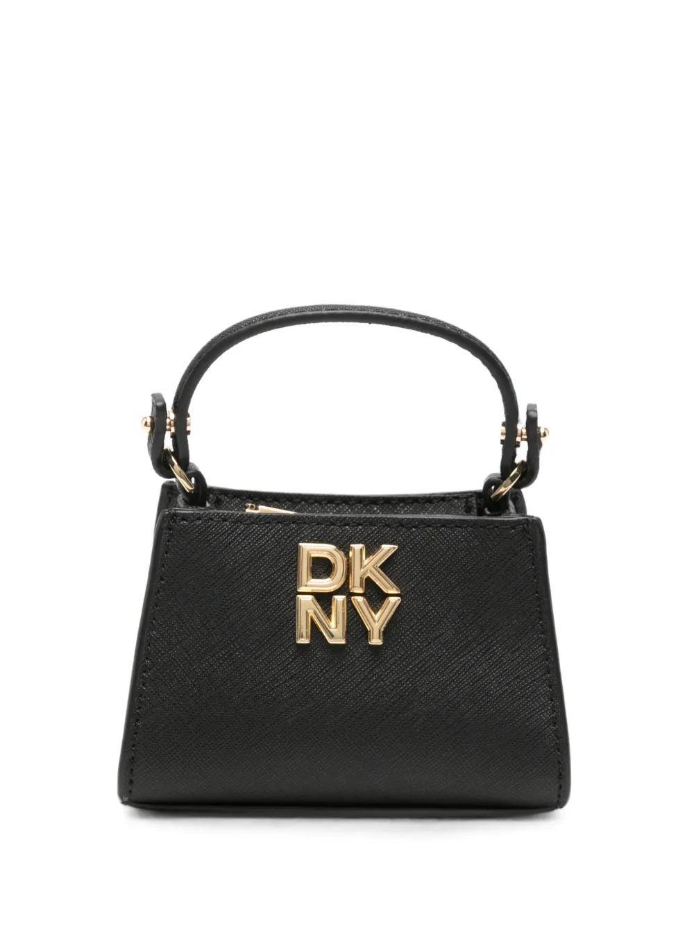 DKNY micro Foster logo-plaque chain-link mini bag - Nero