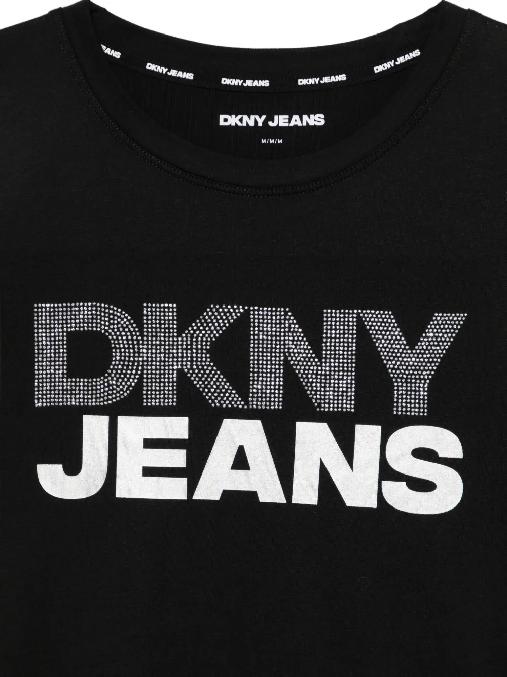 DKNY T-shirt verfraaid met stras Zwart
