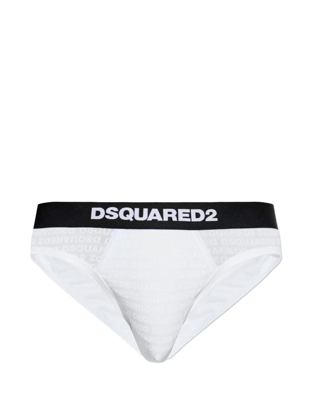 DSQUARED2 logo-print waistband briefs - Bianco