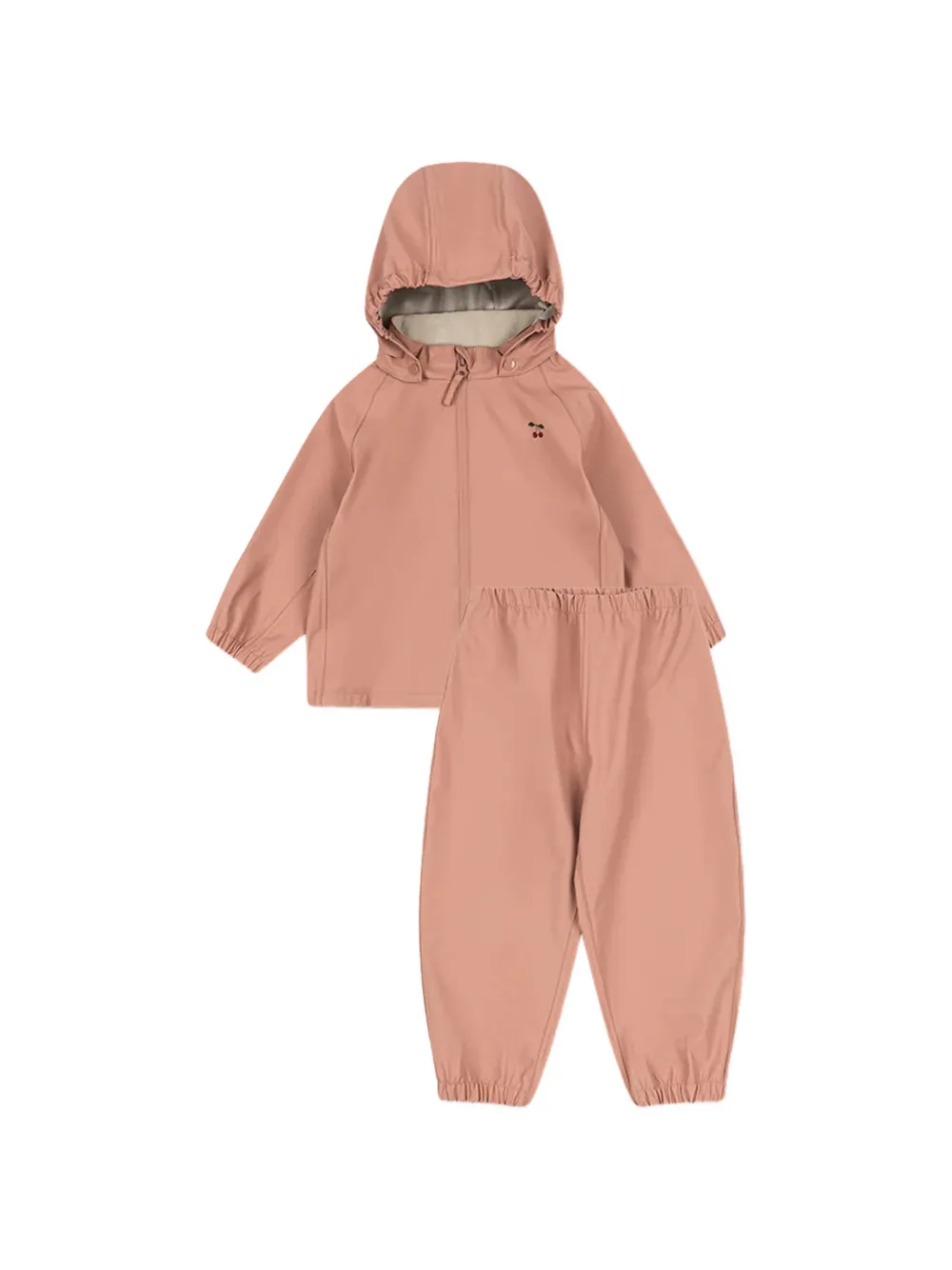 Konges Sløjd cherry-detail hooded trousers set - Rosa