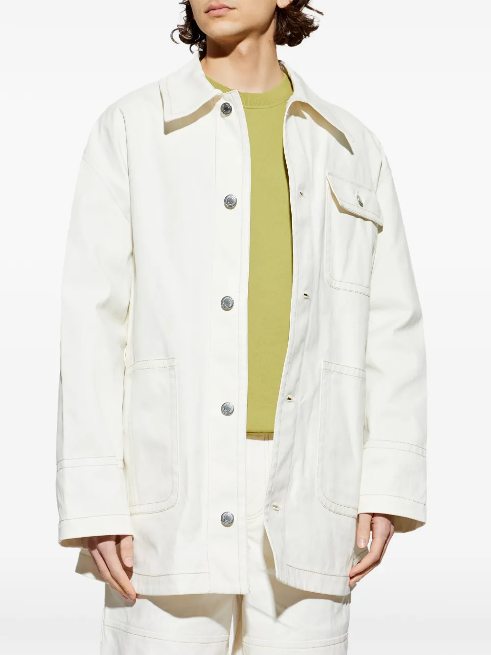  Ami Paris Chest-pocket Shirt Jacket - Neutrals 