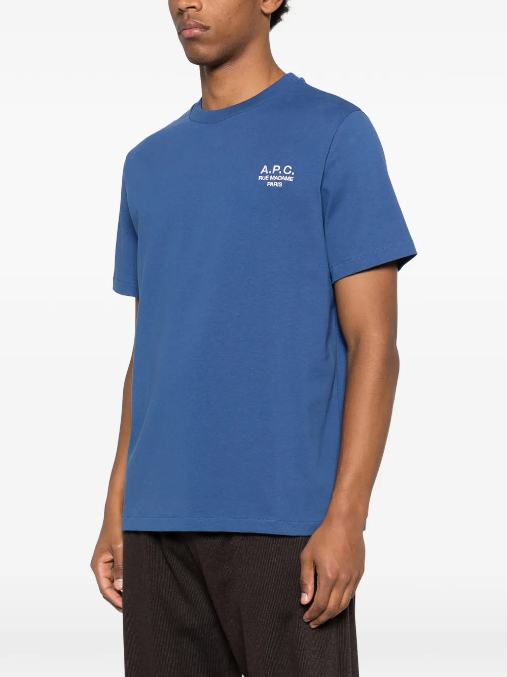 A.P.C. T-shirt met logo Blauw