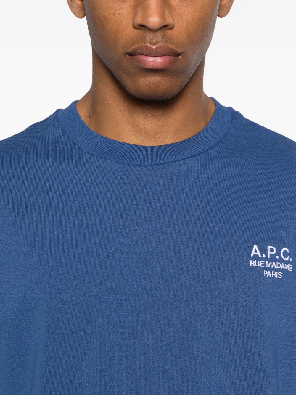 A.P.C. T-shirt met logo Blauw