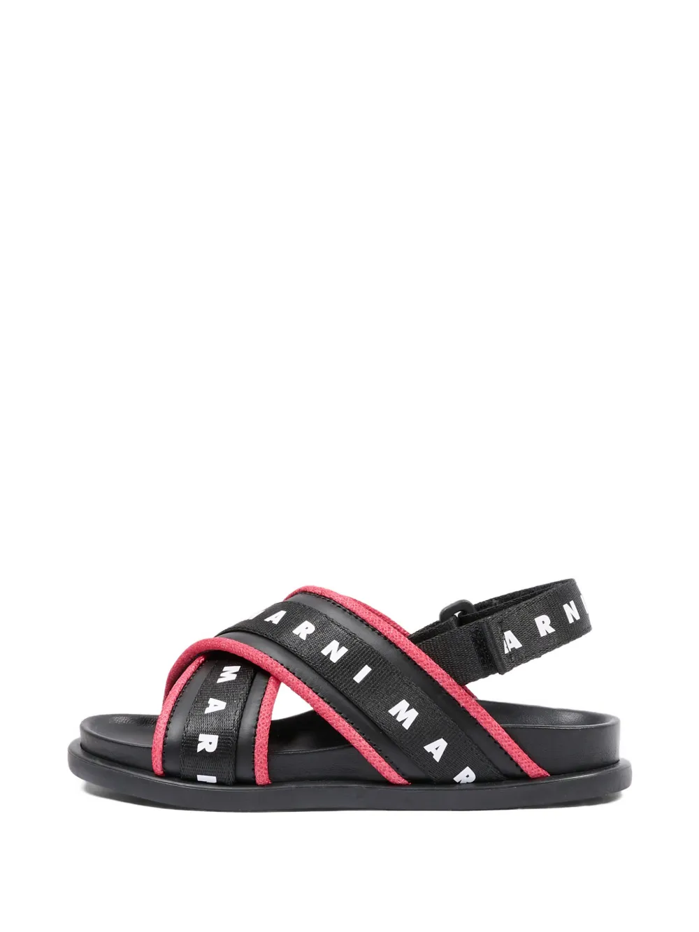 Marni Kids logo-strap sandals Zwart