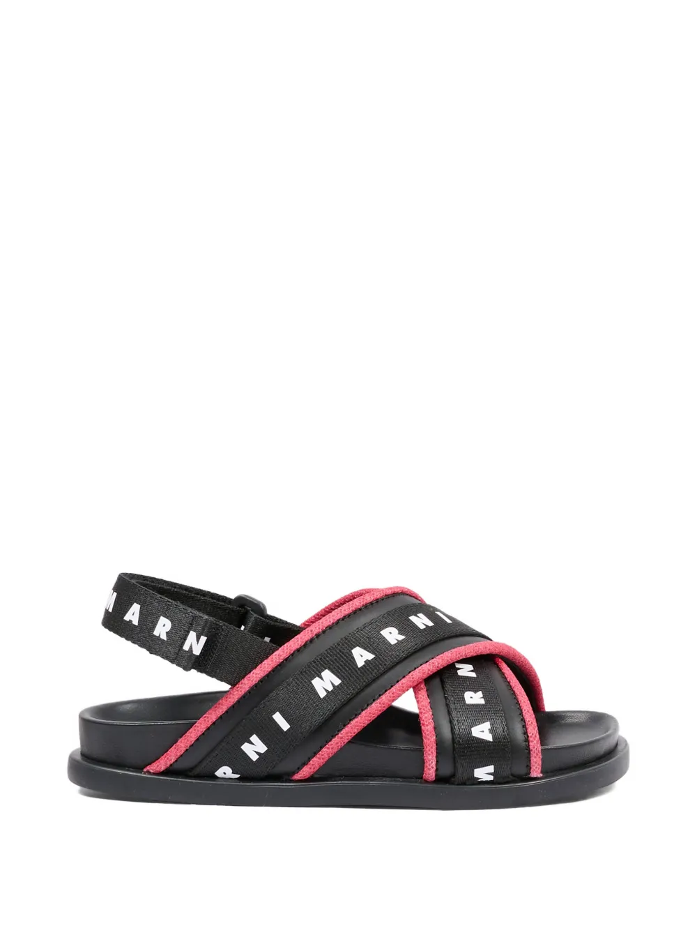 Marni Kids logo-strap sandals Zwart