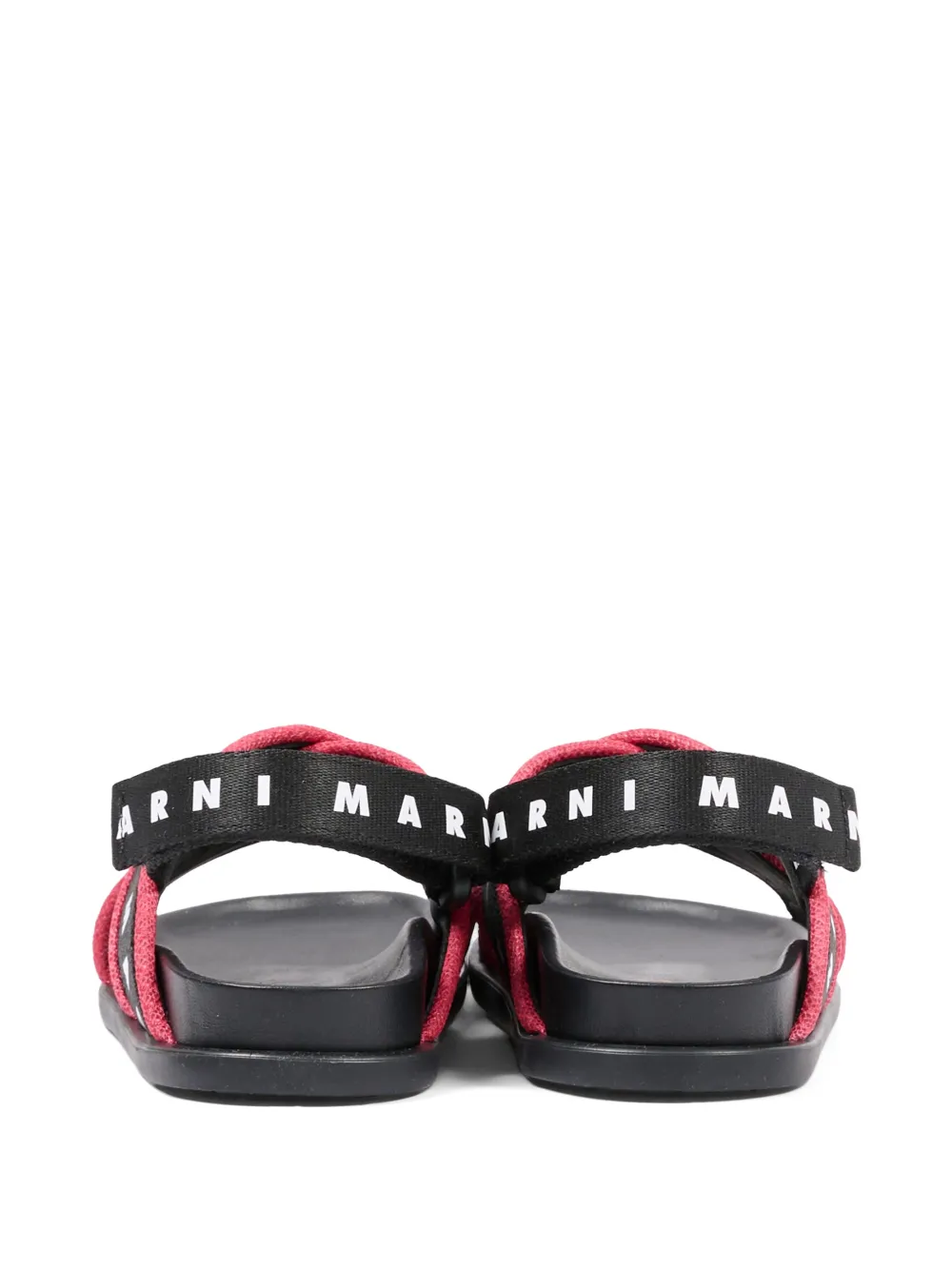 Marni Kids logo-strap sandals Zwart