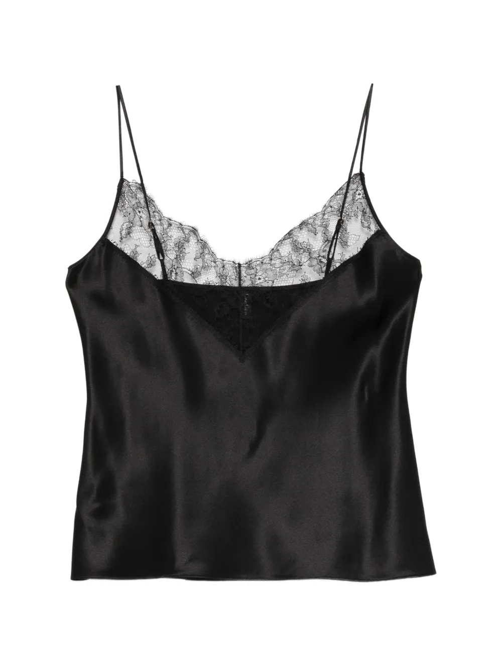 Carine Gilson Camisole-Top aus Satin mit Spitze - Schwarz