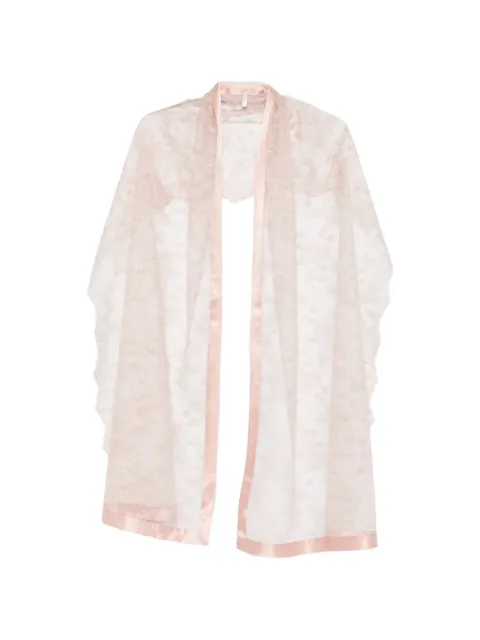 Carine Gilson estola de seda con detalle de encaje
