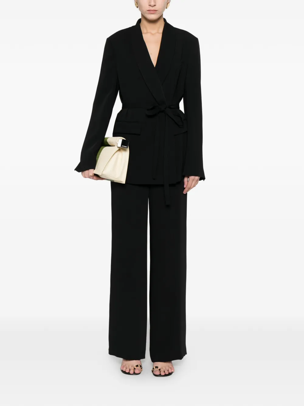 P.a.r.o.s.h. Tie-detail Blazer - Black 
