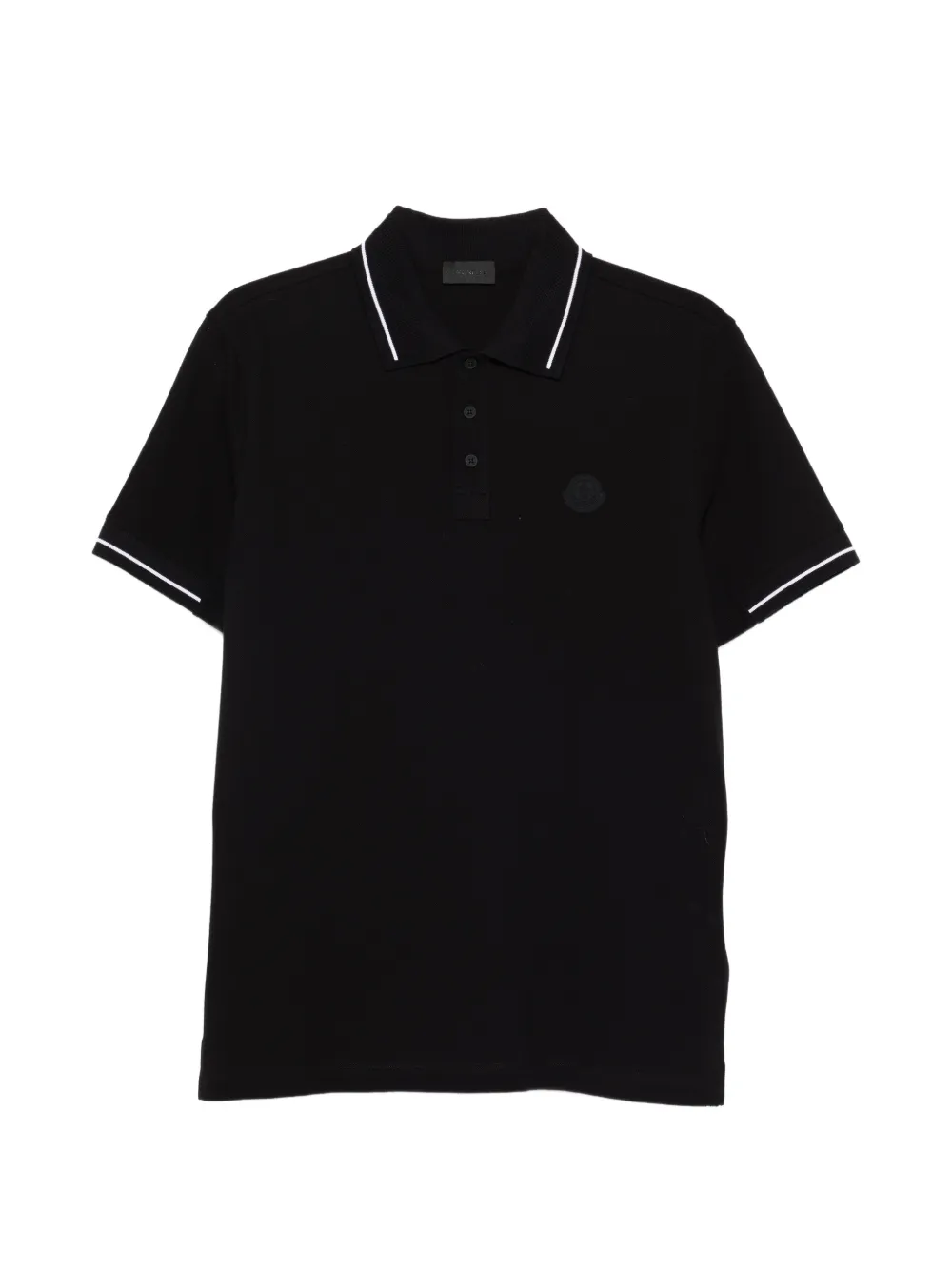 Moncler Logo-patch Polo Shirt In Black